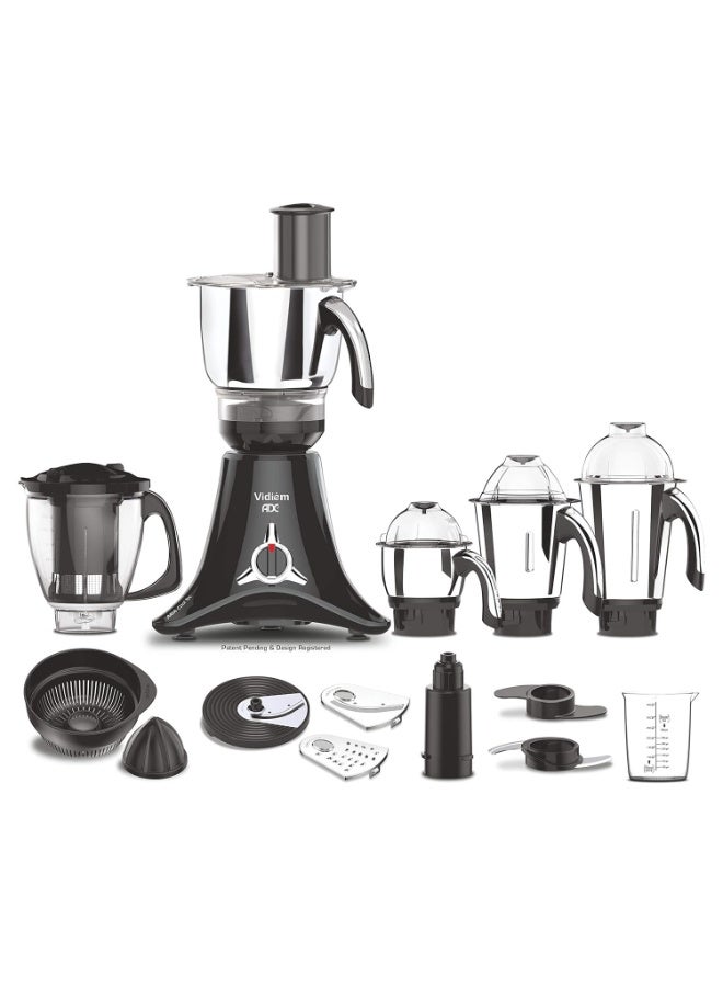 Vidiem Vstar ADC 750W Mixer Grinder | 5-in-1 Juicer & Multi Jar | Stainless Steel Blades, Self Lock, Atta Kneader, Citrus Juicer, Slicer, Chopper | 2-Year Product + 5-Year Motor Warranty - Image 1